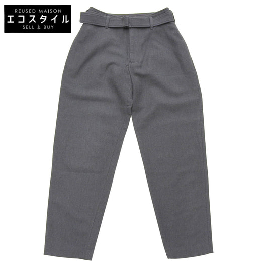 Yohji Yamamoto ヨウジヤマモト 美品 W/C TWILL WASHER ベルテッドパンツ ボトムス レディース グレー 1 F0-P06-120 ボトムス 1