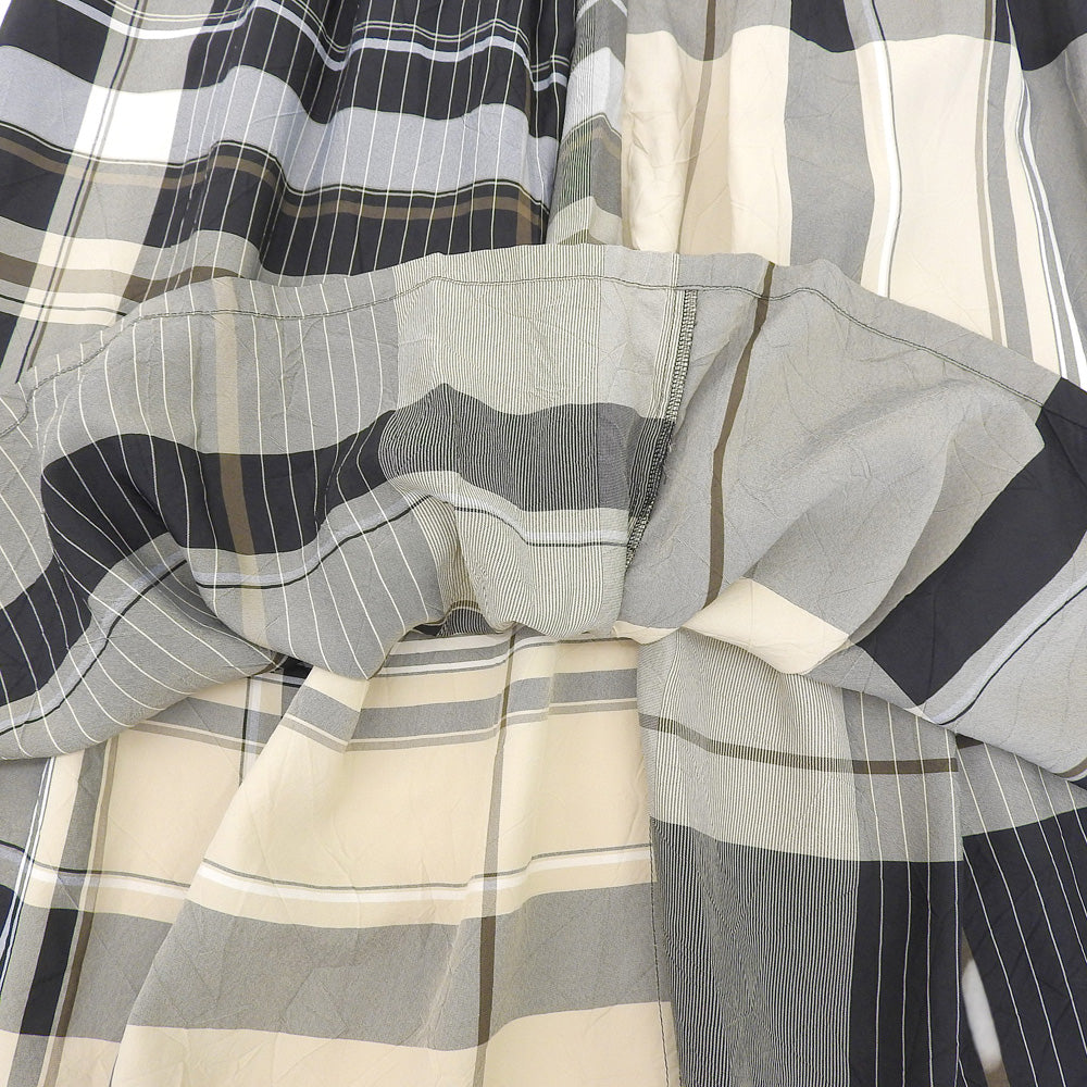 Y's ワイズ 美品 RAYON WRINKLED PLAID しわ加工 スカート レディース ベージュ ブラック 1 YR-S22-226 スカート 1