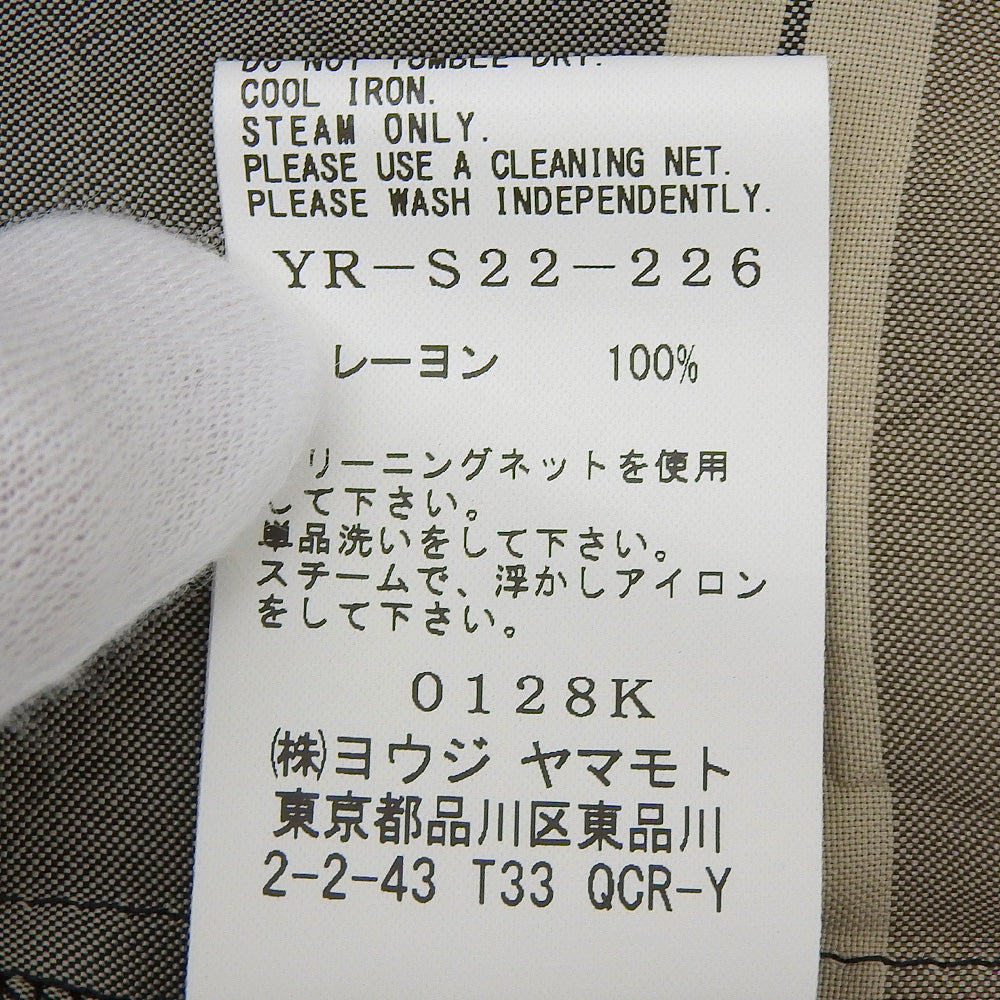 Y's ワイズ 美品 RAYON WRINKLED PLAID しわ加工 スカート レディース ベージュ ブラック 1 YR-S22-226 スカート 1