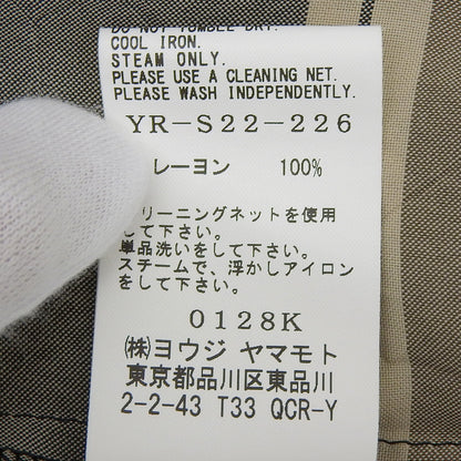 Y's ワイズ 美品 RAYON WRINKLED PLAID しわ加工 スカート レディース ベージュ ブラック 1 YR-S22-226 スカート 1