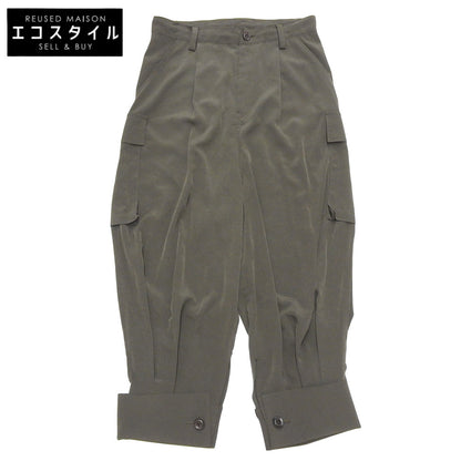 Y's ワイズ 美品 CREPE de CHINE CUFFED HEM カーゴパンツ ボトムス レディース カーキ 1 YB-P10-500 ボトムス 1