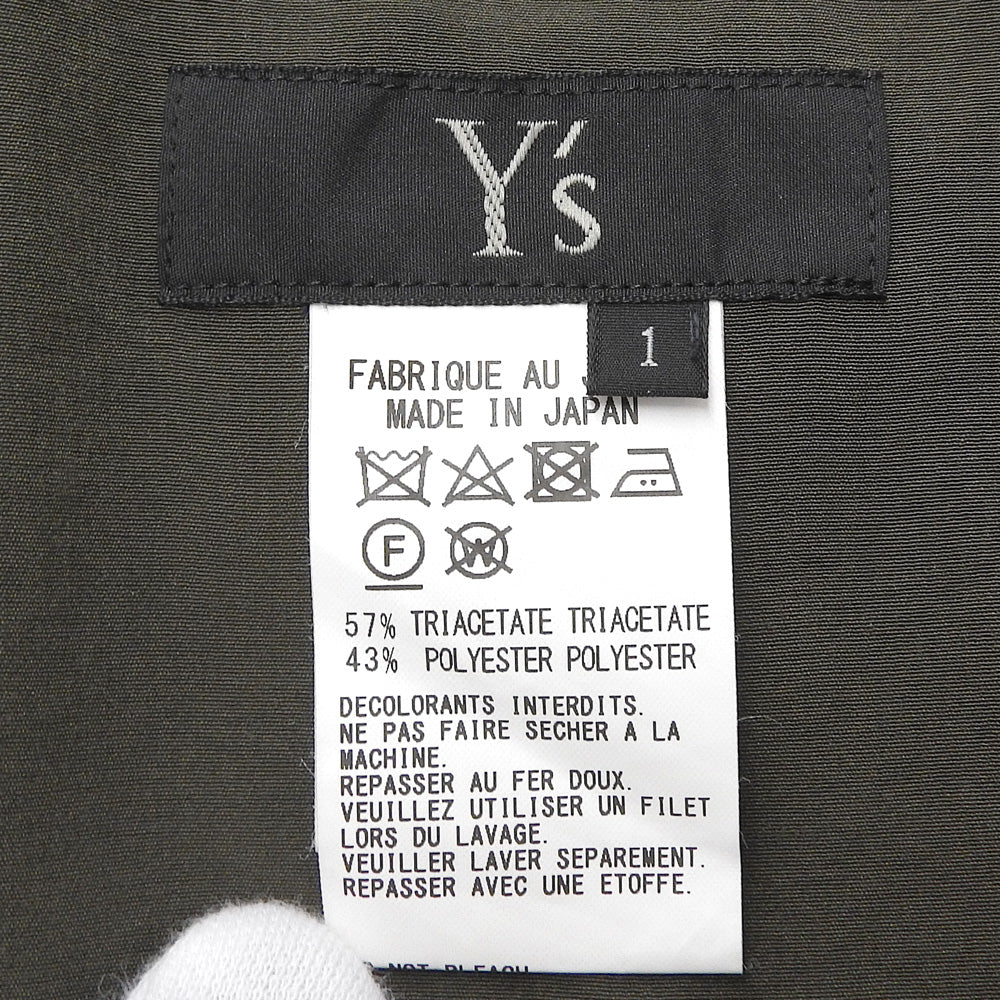 Y's ワイズ 美品 CREPE de CHINE CUFFED HEM カーゴパンツ ボトムス レディース カーキ 1 YB-P10-500 ボトムス 1