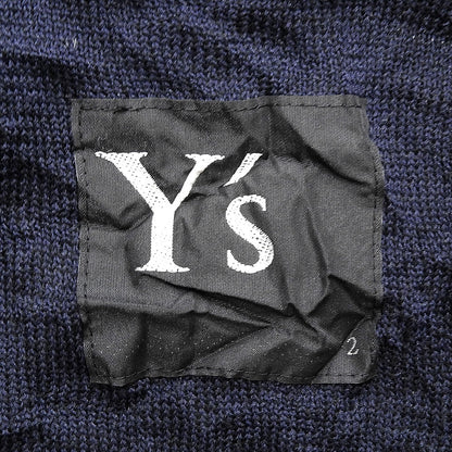 Y's ワイズ 美品 BIG FLOWER WRINKLED ニット ジャケット レディース ブラック ネイビー 2 YO-K55-580 ジャケット 2