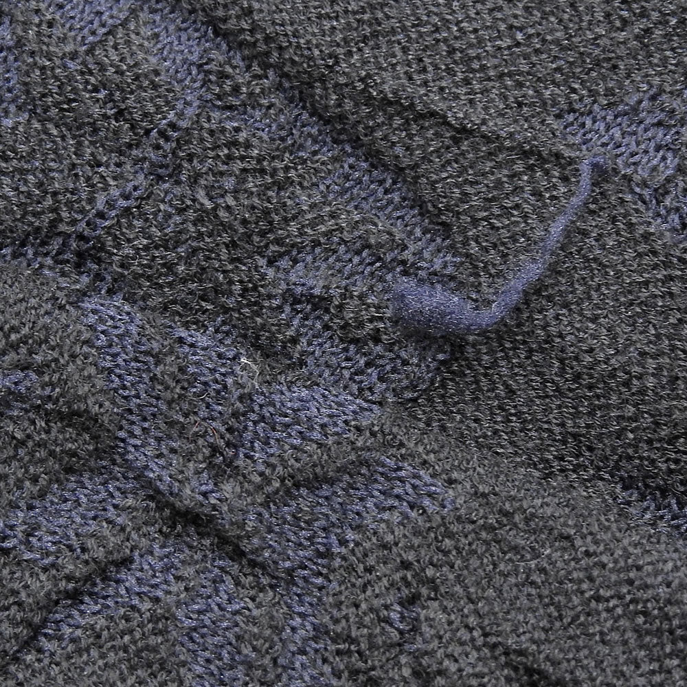 Y's ワイズ 美品 BIG FLOWER WRINKLED ニット ジャケット レディース ブラック ネイビー 2 YO-K55-580 ジャケット 2