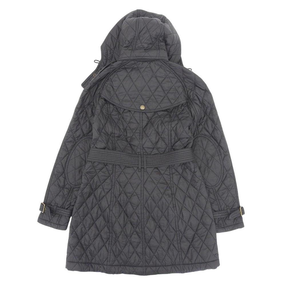 BURBERRY BRIT バーバリーブリット 美品 ナイロン キルティング フーディ パファー コート レディース ブラック M 3895626 コート M