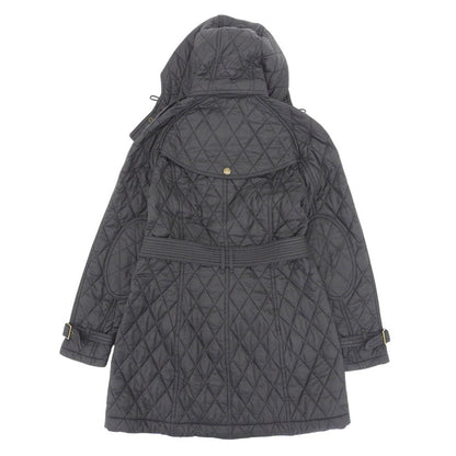 BURBERRY BRIT バーバリーブリット 美品 ナイロン キルティング フーディ パファー コート レディース ブラック M 3895626 コート M
