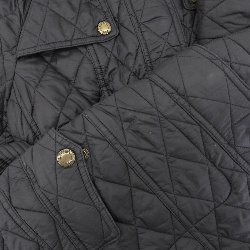 BURBERRY BRIT バーバリーブリット 美品 ナイロン キルティング フーディ パファー コート レディース ブラック M 3895626 コート M