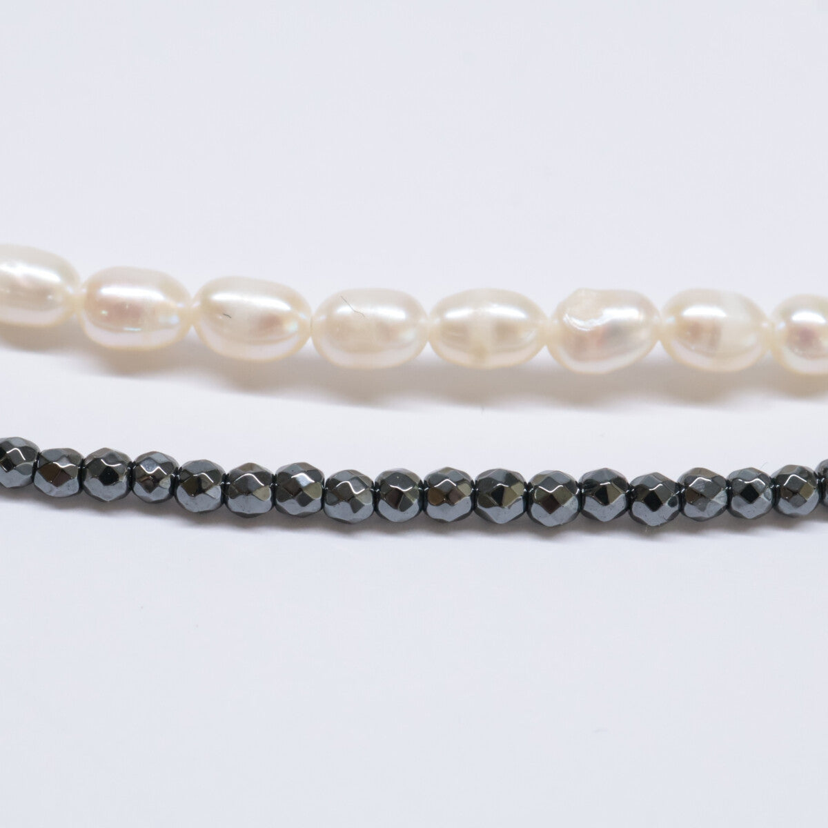 TOMOKO OCHIAI 落合朋子 K18 x SV925 パールx0.03ct ダイヤモンド花モチーフ＆ヘマタイト 2連 ネックレス