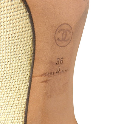 CHANEL シャネル バイカラー パンプス シューズ レディース ブラウン×ベージュ 36 シューズ 36G