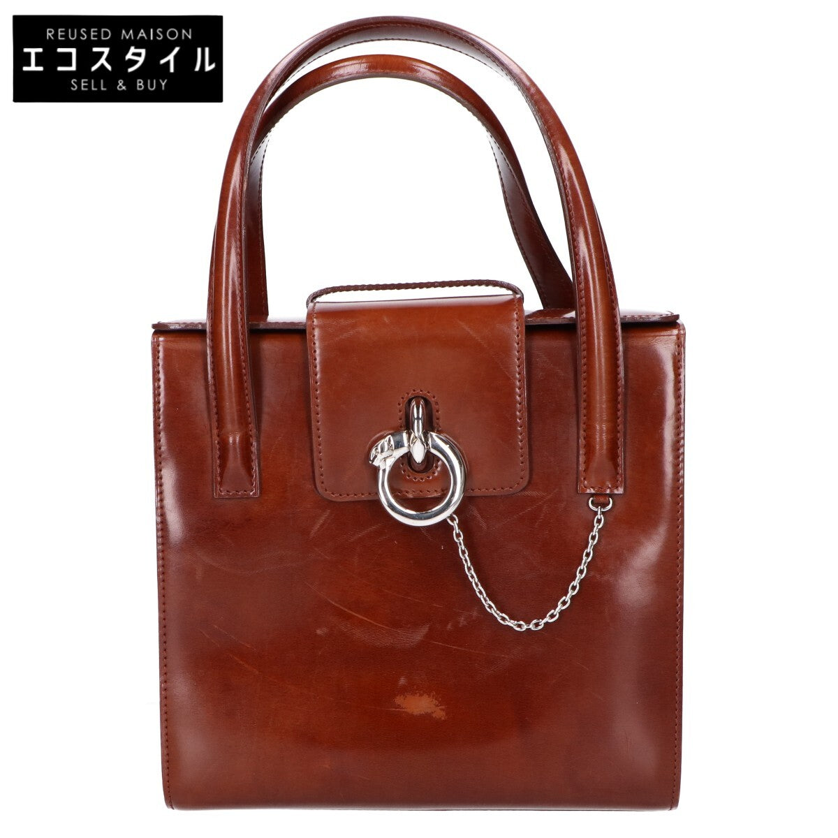 Cartier カルティエ パンテール　ヴィンテージ レザー ハンドバッグ