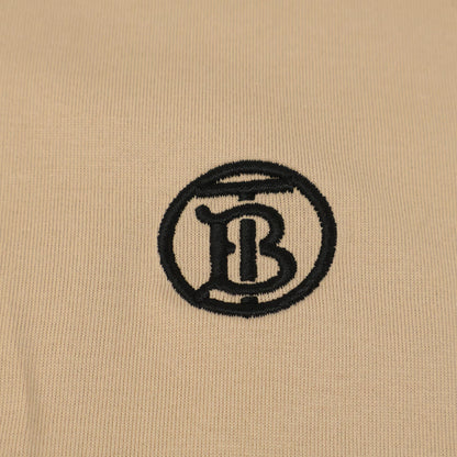 BURBERRY バーバリー 8053424 ﾍﾞｰｼﾞｭ ﾓﾉｸﾞﾗﾑTBﾛｺﾞ ｸﾙｰﾈｯｸ Tｼｬﾂ トップス XL