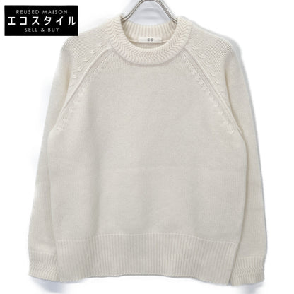 CO コー 7662WCMESSNA22 ﾎﾜｲﾄ ｸﾙｰﾈｯｸ ｶｼﾐﾔ ﾐﾄﾞﾙｹﾞｰｼﾞﾆｯﾄ トップス S