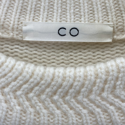 CO コー 7662WCMESSNA22 ﾎﾜｲﾄ ｸﾙｰﾈｯｸ ｶｼﾐﾔ ﾐﾄﾞﾙｹﾞｰｼﾞﾆｯﾄ トップス S