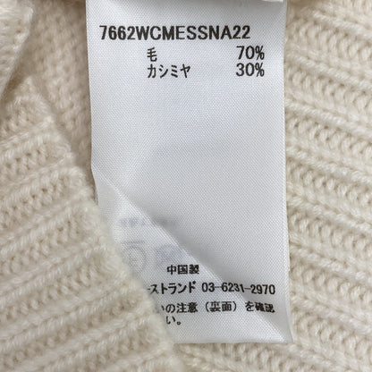 CO コー 7662WCMESSNA22 ﾎﾜｲﾄ ｸﾙｰﾈｯｸ ｶｼﾐﾔ ﾐﾄﾞﾙｹﾞｰｼﾞﾆｯﾄ トップス S