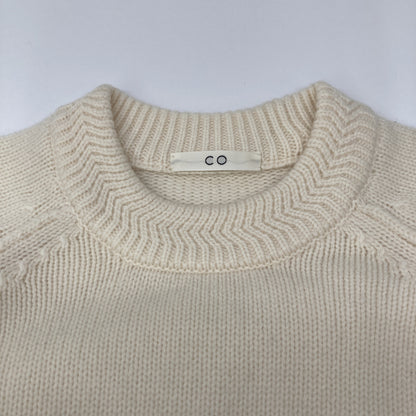 CO コー 7662WCMESSNA22 ﾎﾜｲﾄ ｸﾙｰﾈｯｸ ｶｼﾐﾔ ﾐﾄﾞﾙｹﾞｰｼﾞﾆｯﾄ トップス S