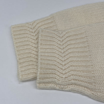 CO コー 7662WCMESSNA22 ﾎﾜｲﾄ ｸﾙｰﾈｯｸ ｶｼﾐﾔ ﾐﾄﾞﾙｹﾞｰｼﾞﾆｯﾄ トップス S