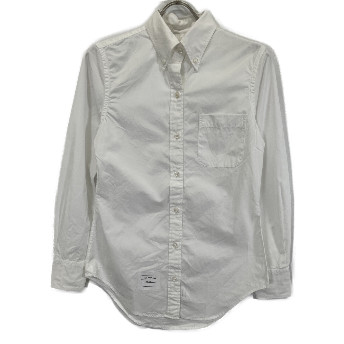 THOM BROWNE トムブラウン FLL005G-03113100 ﾎﾜｲﾄ ﾊﾟｯﾁﾎﾟｹｯﾄ ｵｯｸｽﾌｫｰﾄﾞｼｬﾂ トップス 38