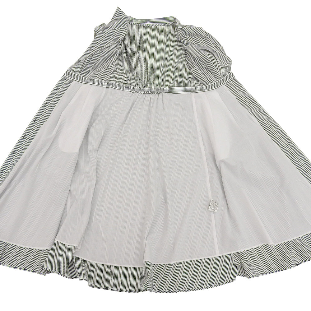 STRAWBERRY-FIELDS ストロベリーフィールズ 美品 ストライプ クラシカル シャツワンピース レディース ブラック ホワイト 2 51-11211DV ワンピース 2