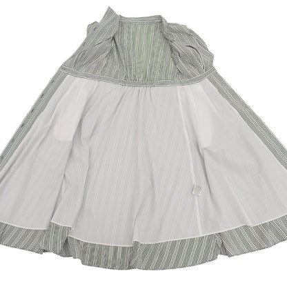 STRAWBERRY-FIELDS ストロベリーフィールズ 美品 ストライプ クラシカル シャツワンピース レディース ブラック ホワイト 2 51-11211DV ワンピース 2