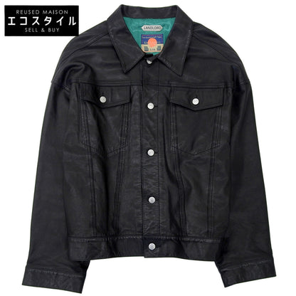 black means ブラックミーンズ レザー トラッカー ジャケット メンズ 黒 ブラック 3 LLBMS-01 ジャケット 36