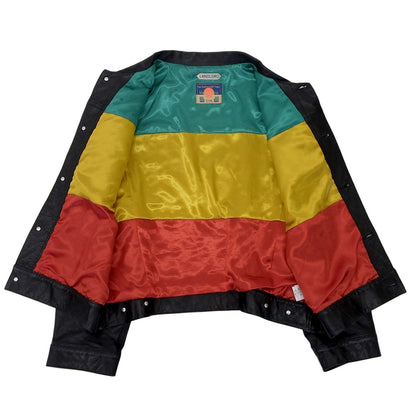 black means ブラックミーンズ レザー トラッカー ジャケット メンズ 黒 ブラック 3 LLBMS-01 ジャケット 36