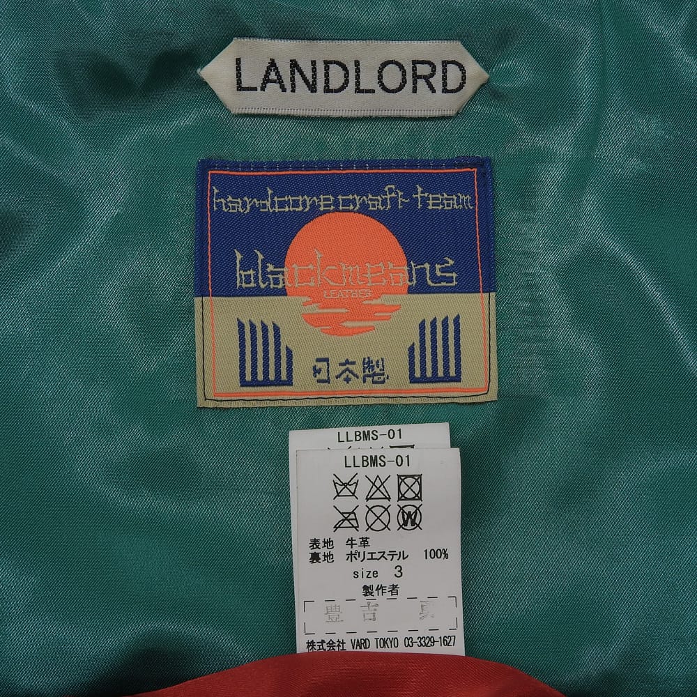 black means ブラックミーンズ レザー トラッカー ジャケット メンズ 黒 ブラック 3 LLBMS-01 ジャケット 36