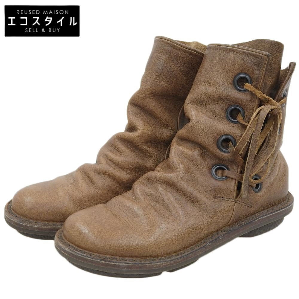trippen トリッペン TRAMP CAMEL サイドレースアップブーツ シューズ レディース キャメル 36 シューズ 36