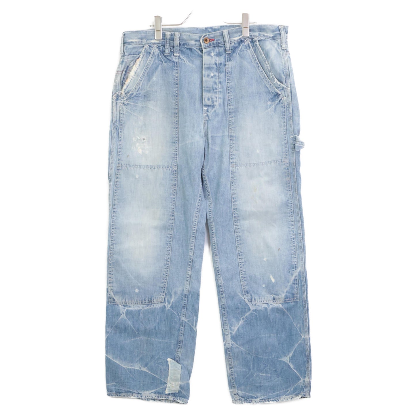 anachronorm アナクロノーム ｸﾗｯｼｭ加工 ﾍﾟｲﾝﾀｰﾃﾞﾆﾑ ボトムス 34