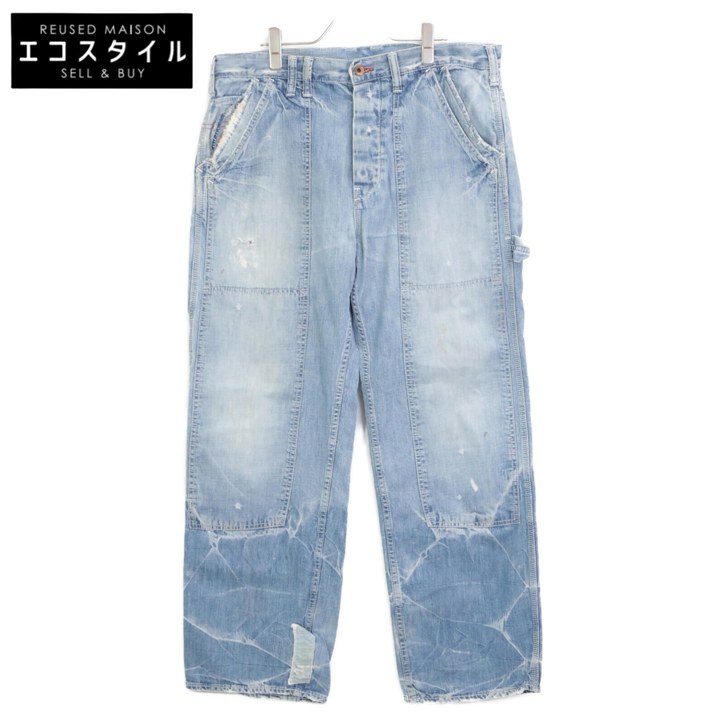 anachronorm アナクロノーム ｸﾗｯｼｭ加工 ﾍﾟｲﾝﾀｰﾃﾞﾆﾑ ボトムス 34