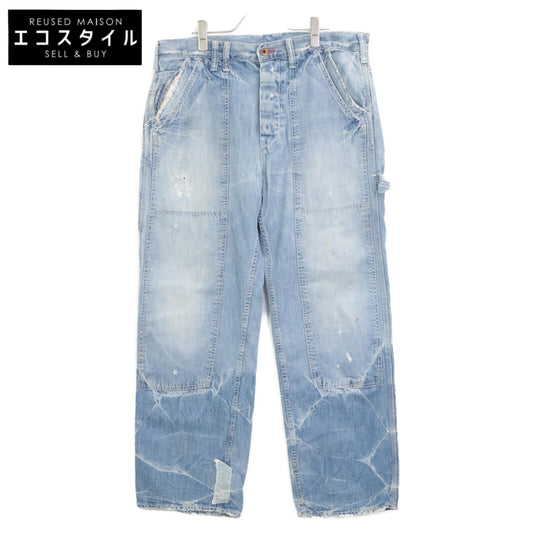 anachronorm アナクロノーム ｸﾗｯｼｭ加工 ﾍﾟｲﾝﾀｰﾃﾞﾆﾑ ボトムス 34