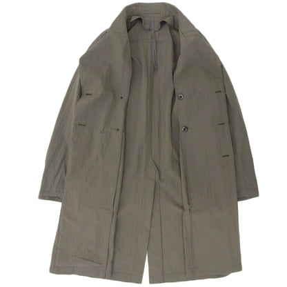 ATTACHMENT アタッチメント 美品 C/N タイプライターワッシャー ダブルブレスト ロング コート アウター メンズ カーキ 3 KC91-029 コート 36