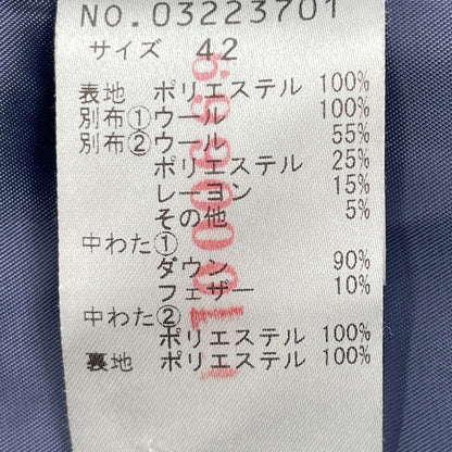cube-cube キューブ-キューブ 異素材 ウール ミックスAラインダウンコート コート 42