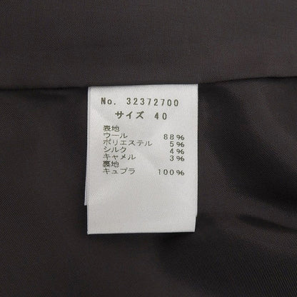 慈雨 ジウ ストライプ アシンメトリー スタンドカラー Aラインコート レディース チャコールグレー 40 コート コート 40