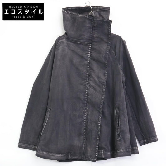 芽風 ﾌﾞﾗｯｸﾃﾞﾆﾑ風 ｱﾀﾘ加工 ｼﾞｯﾌﾟｱｯﾌﾟ変形ｺｰﾄ ジャケット 38