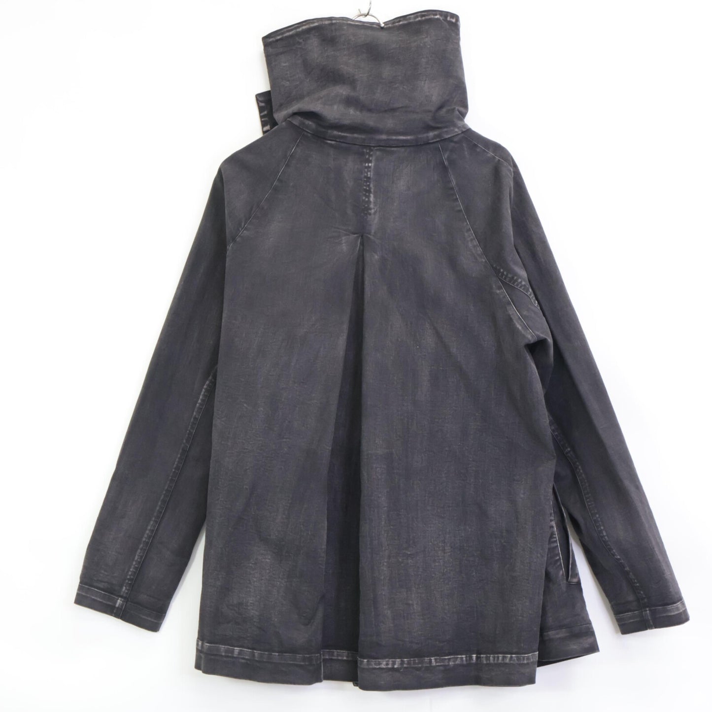 芽風 ﾌﾞﾗｯｸﾃﾞﾆﾑ風 ｱﾀﾘ加工 ｼﾞｯﾌﾟｱｯﾌﾟ変形ｺｰﾄ ジャケット 38