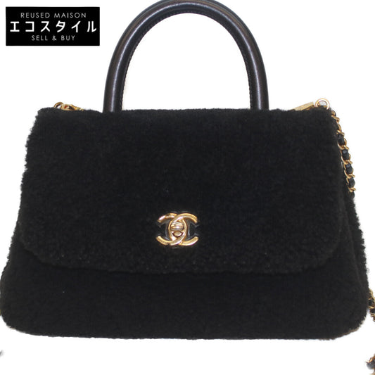 CHANEL シャネル A92990 23番 黒 ｺｺﾊﾝﾄﾞﾙXS 24 ﾑｰﾄﾝ ｼｱﾘﾝｸﾞﾌｧｰ ﾁｪｰﾝﾊﾞｯｸﾞ ショルダーバッグ
