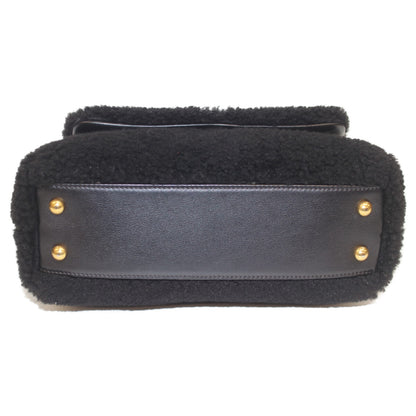 CHANEL シャネル A92990 23番 黒 ｺｺﾊﾝﾄﾞﾙXS 24 ﾑｰﾄﾝ ｼｱﾘﾝｸﾞﾌｧｰ ﾁｪｰﾝﾊﾞｯｸﾞ ショルダーバッグ