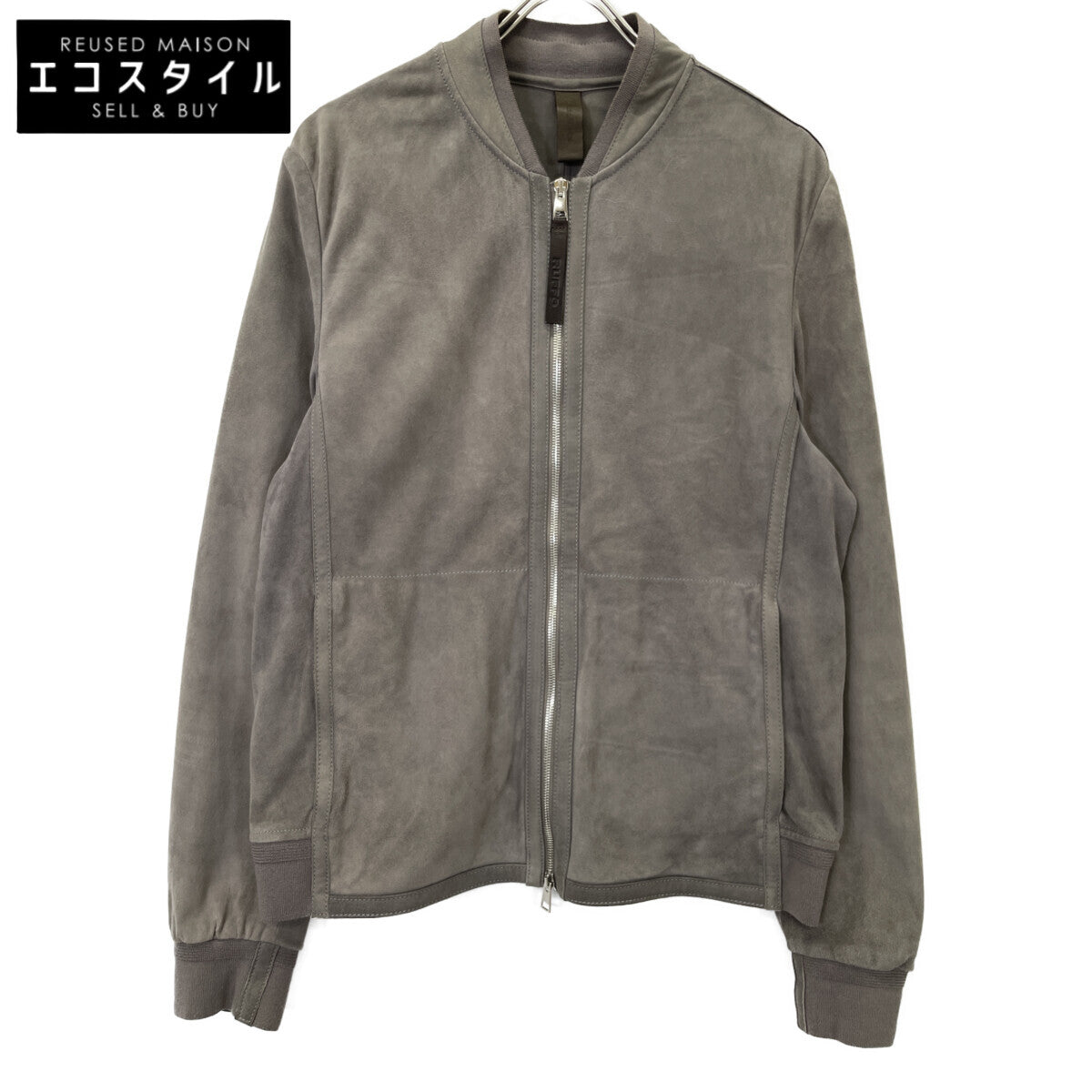 RUFFO ルッフォ 24-18-0361-695 ｸﾞﾚｰ ｽｴｰﾄﾞｺﾞｰﾄﾚｻﾞｰ ﾍﾞｰｽﾎﾞｰﾙｼﾞｬｹｯﾄ ジャケット 50