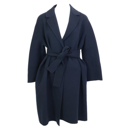 S MaxMara エスマックスマーラ 【ｸﾁｰﾄｱﾏﾉｰﾉ】90860189 ﾈｲﾋﾞｰ ﾍﾞﾙﾃｯﾄﾞﾀﾞﾌﾞﾙﾌｪｲｽｺｰﾄ コート 40