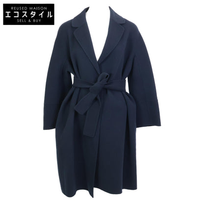 S MaxMara エスマックスマーラ 【ｸﾁｰﾄｱﾏﾉｰﾉ】90860189 ﾈｲﾋﾞｰ ﾍﾞﾙﾃｯﾄﾞﾀﾞﾌﾞﾙﾌｪｲｽｺｰﾄ コート 40