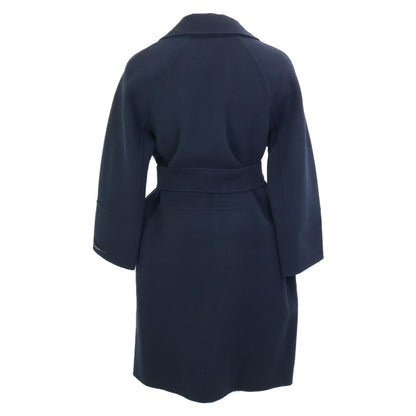 S MaxMara エスマックスマーラ 【ｸﾁｰﾄｱﾏﾉｰﾉ】90860189 ﾈｲﾋﾞｰ ﾍﾞﾙﾃｯﾄﾞﾀﾞﾌﾞﾙﾌｪｲｽｺｰﾄ コート 40