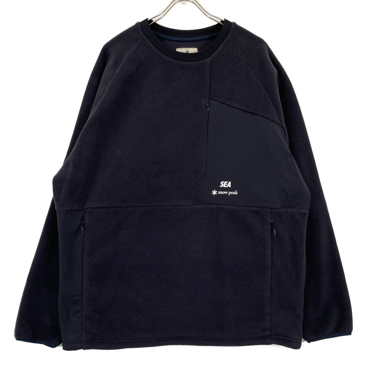 snowpeak スノーピーク ×WIND AMD SEA ﾈｲﾋﾞｰ ﾌﾘｰｽ ﾌﾟﾙｵｰﾊﾞｰ トップス XL