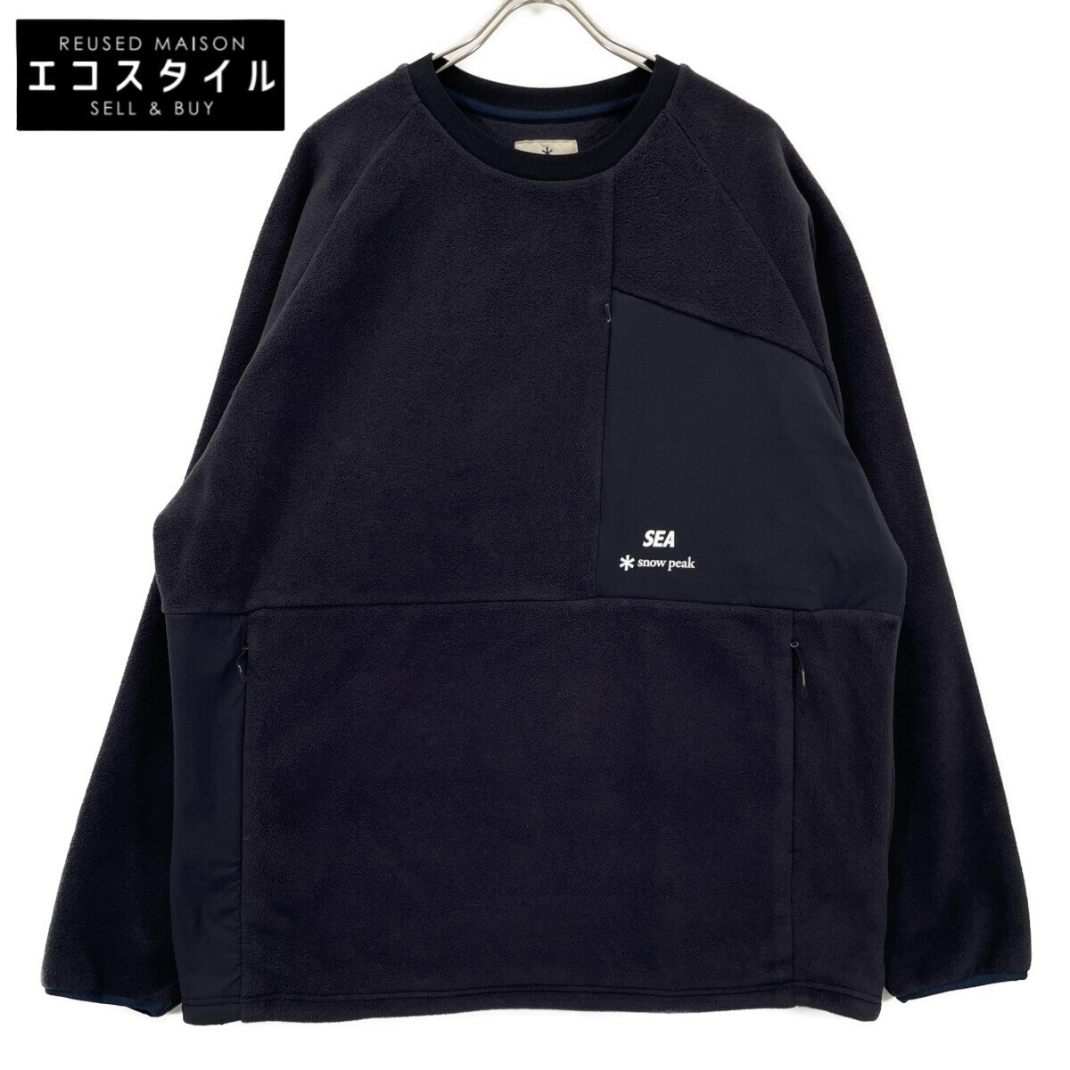 snowpeak スノーピーク ×WIND AMD SEA ﾈｲﾋﾞｰ ﾌﾘｰｽ ﾌﾟﾙｵｰﾊﾞｰ トップス XL