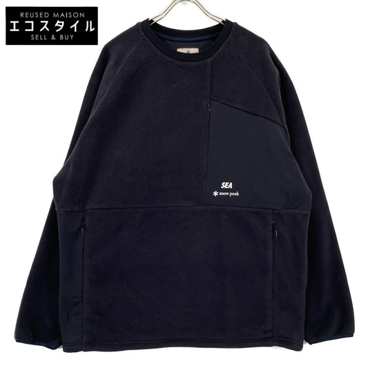 snowpeak スノーピーク ×WIND AMD SEA ﾈｲﾋﾞｰ ﾌﾘｰｽ ﾌﾟﾙｵｰﾊﾞｰ トップス XL