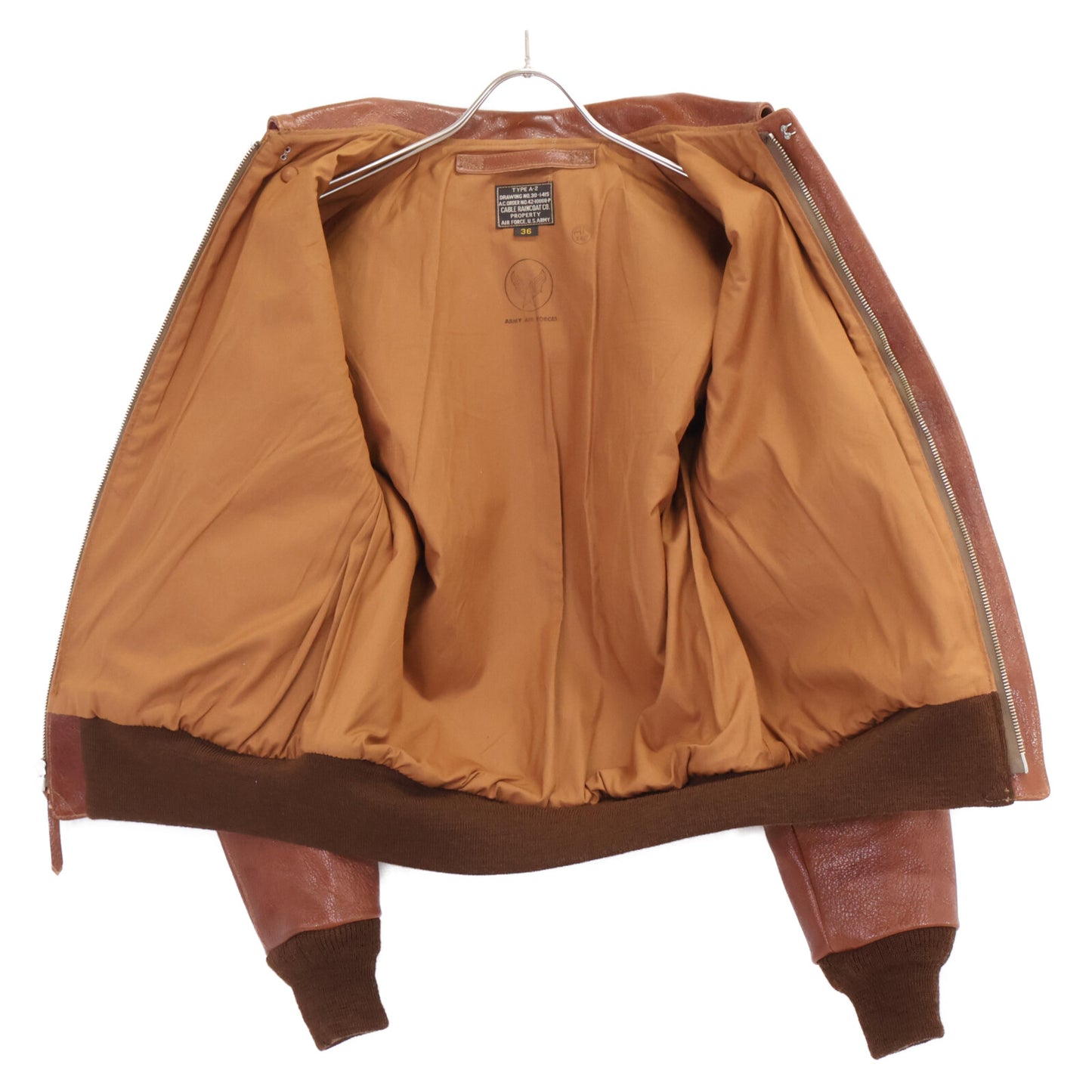 BUZZ RICKSON'S バズリクソンズ BR80324 CABLE RAINCOAT CO. A-2 ゴートレザー フライト ジャケット 36