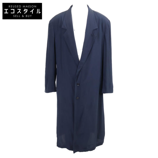 Yohji Yamamoto POUR HOMME ヨウジヤマモトプールオム HZ-J63-403 DE CI LOGWOOD A W-DOUBLE LAPEL ダブルラペル シルク100％ チェスター コート 3