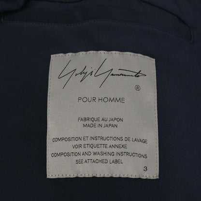 Yohji Yamamoto POUR HOMME ヨウジヤマモトプールオム HZ-J63-403 DE CI LOGWOOD A W-DOUBLE LAPEL ダブルラペル シルク100％ チェスター コート 3