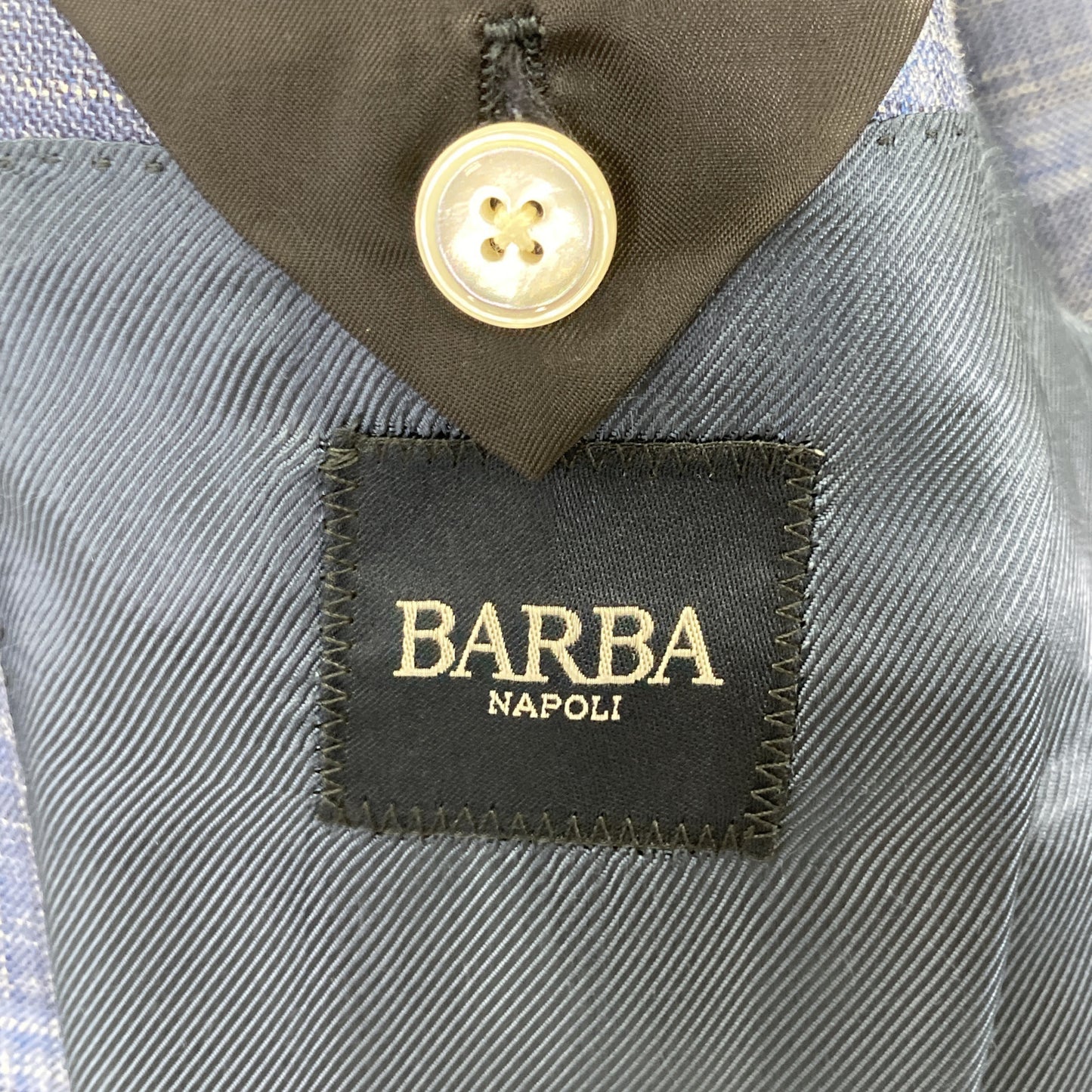 BARBA バルバ ｼﾙｸ×ﾘﾈﾝ混 ﾁｪｯｸ 3Bｼﾞｬｹｯﾄ/ﾌﾞﾚｻﾞｰ ジャケット 44