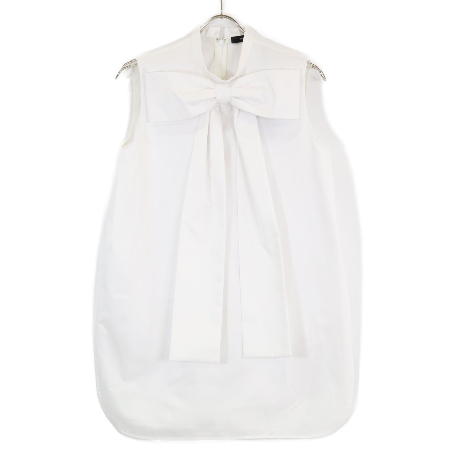 YOKOCHAN ヨーコチャン 【新品同様】YCB-225-480ボトルネックロングリボンコットンブラウス/ トップス F