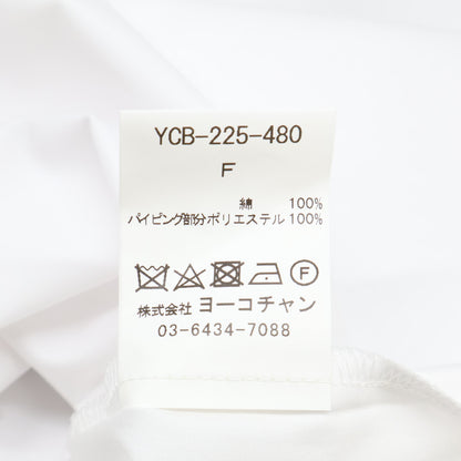 YOKOCHAN ヨーコチャン 【新品同様】YCB-225-480ボトルネックロングリボンコットンブラウス/ トップス F
